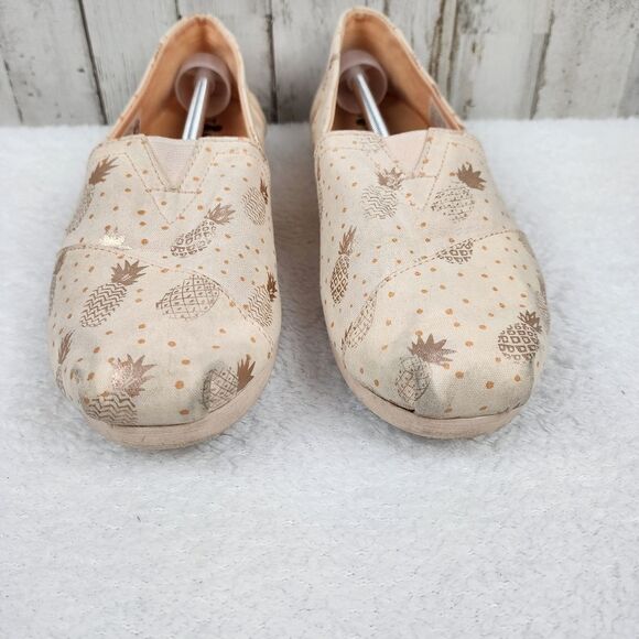 Toms Pineapple Alparagata Classic Slip On Flats Rose Gold Size 9 - Picture 4 of 10
